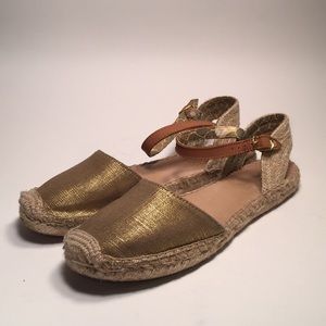 Sperry Espadrilles w Sparkle Linen Fabric Sz 8.5